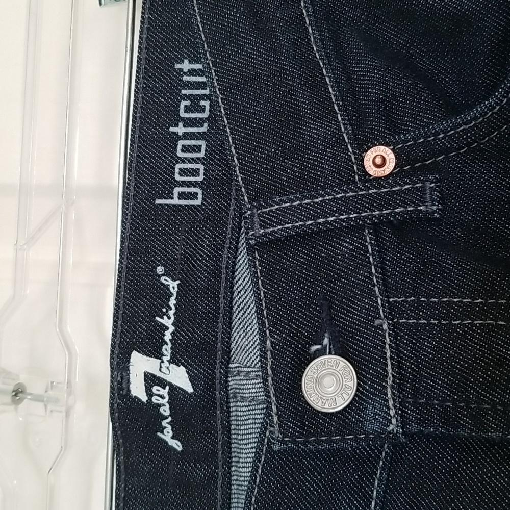 NWOT 7 For All Mankind Dark Navy Men's Bootcut Jeans - Picture 2 of 6